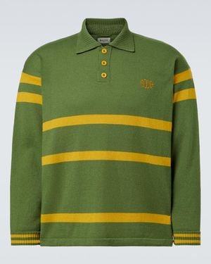 Bode Striped Virgin Wool Polo Jumper - Green