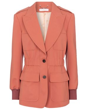 Chloé Cargo Pocket Wool Blazer - Orange