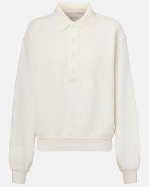 Citizens of Humanity Remi Cotton-Blend Fleece Polo Sweatshirt - White