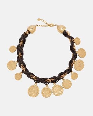 Jacquemus Pieces Leather Charm Necklace - Metallic