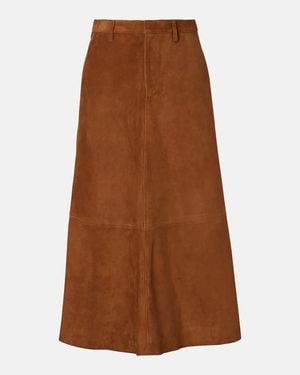 Citizens of Humanity Cassia Suede Midi Skirt - Brown