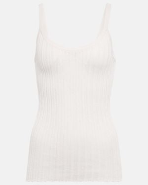 Petar Petrov Taro Ribbed-Knit Silk Tank Top - White