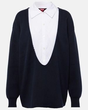 STAUD Pullover Coast Aus Baumwolle Und Cashmere - Blau