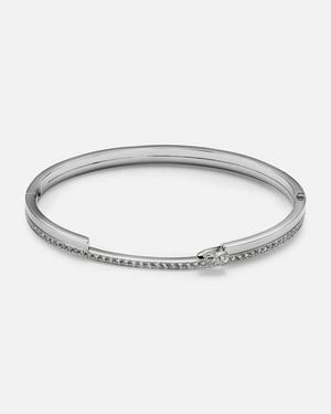 Repossi Serti Sur Vide 18Kt Bangle With Diamonds - Metallic
