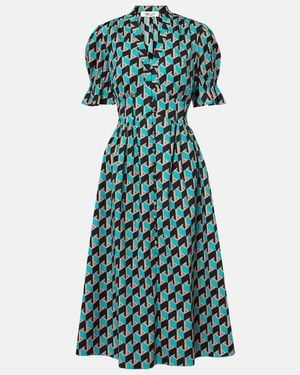 Diane von Furstenberg Erica Printed Cotton Midi Dress - Green