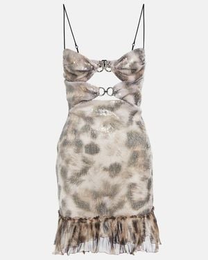 Nensi Dojaka Sequin-Embellished Cutout Minidress - Natural