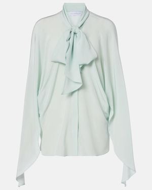 Stella McCartney Tie-Neck Silk Blouse - Blue