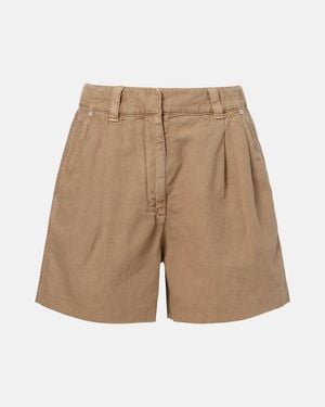 Brunello Cucinelli Cotton And Linen Bermuda Shorts - Natural