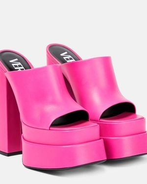 Versace Plateau-Pantoletten Aus Leder - Pink