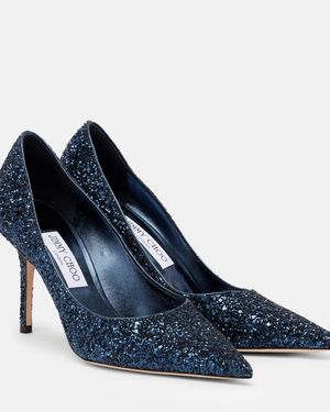 Jimmy Choo Love 85 Glitter Court Shoes - Blue