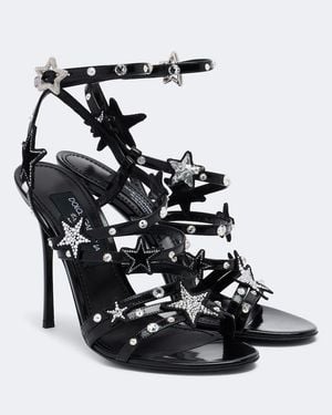 Dolce & Gabbana Verzierte Sandalen Aus Lackleder - Schwarz