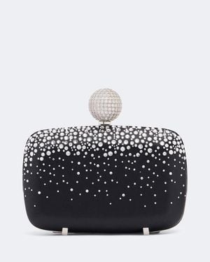 Roger Vivier Vivier Marlene Embellished Satin Clutch - Black