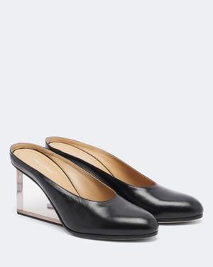 Maison Margiela Mules Con Cuna De Piel - Negro