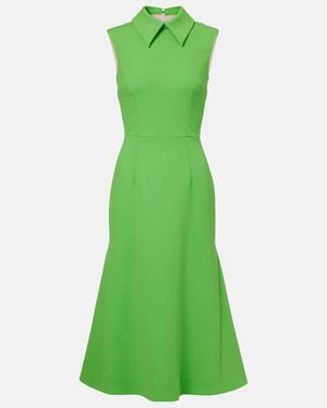 Emilia Wickstead Robe Midi Leontine En Laine - Vert