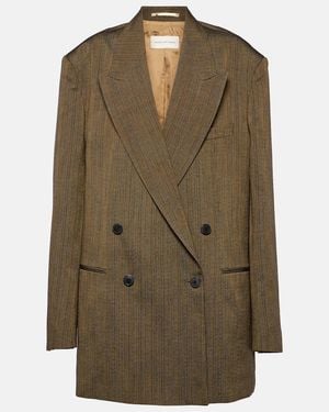 Dries Van Noten Double-Breasted Cotton-Blend Blazer - Green