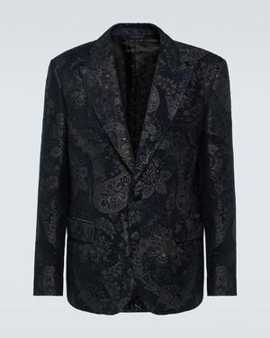 Etro Jacquard Velvet Blazer - Blue