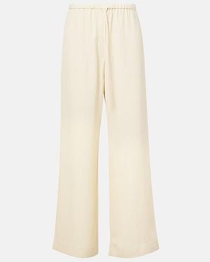 TOTEME High-Rise Wide-Leg Trousers - Natural