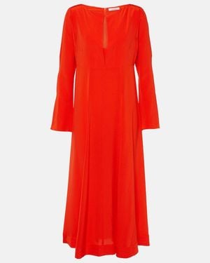 Dorothee Schumacher Sophisticated Volumes Silk Midi Dress - Red