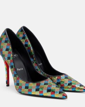 Christian Louboutin Miss Z Sequined Court Shoes - Blue