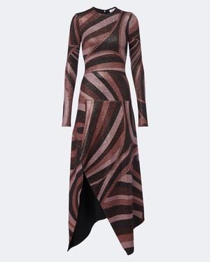 PUCCI Iride Lurex Jersey Midi Dress - Brown
