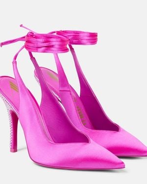 The Attico Venus Embellished Satin Court Shoes - Pink