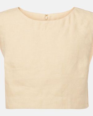 Posse Martina Linen Crop Top - Natural