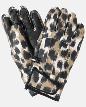 Fusalp Glacier Leather-Trimmed Ski Gloves - Multicolor