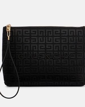 Givenchy Besticktes Etui 4G Aus Canvas Mit Leder - Schwarz
