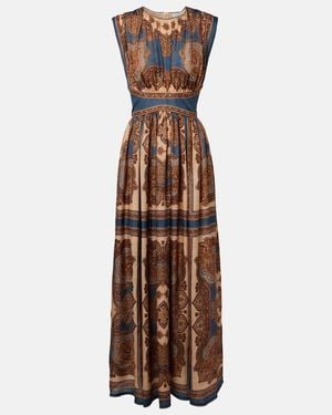 Zimmermann Mahon Printed Silk Maxi Dress - Brown