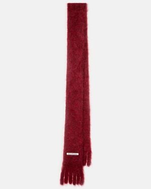 Acne Studios Bufanda Kinna De Lana Y Mohair Con Flecos - Rojo