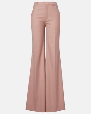 Chloé Virgin Wool Flared Pants - Pink