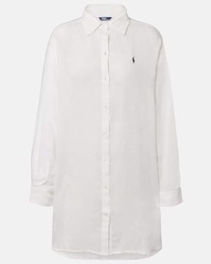 Polo Ralph Lauren Oversize-Hemd Aus Leinen Und Baumwolle - Weiß