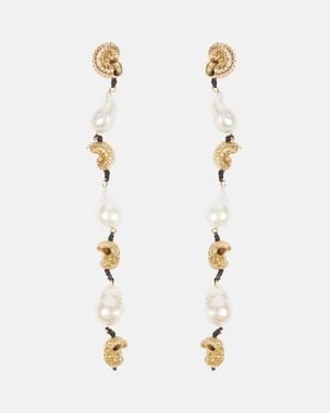 ALÉMAIS Reverie Drop Earrings With Pearls - White