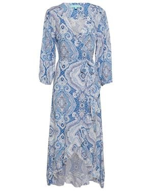 Melissa Odabash Taylor Printed Wrap Midi Dress - Blue
