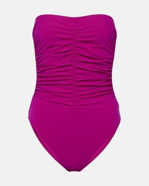 Karla Colletto Basics Ruched Swimsuit - Purple