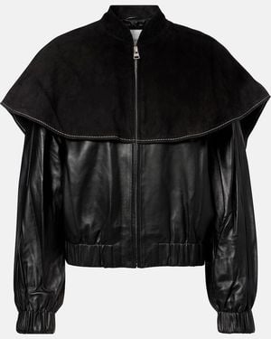 JW Anderson Caped Leather Jacket - Black