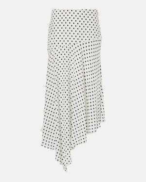 Veronica Beard Rosemary Polka-Dot Silk-Blend Midi Skirt - White