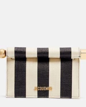 Jacquemus Clutch Rond Carre Small Aus Raffiabast - Schwarz