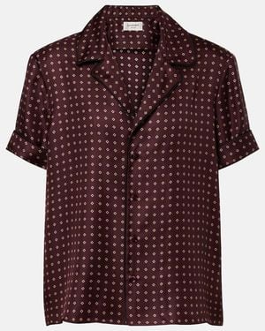 Saint Laurent Printed Silk Shirt - Red
