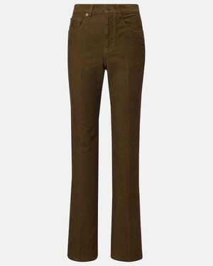 Saint Laurent Clyde Cotton Corduroy Straight Trousers - Brown
