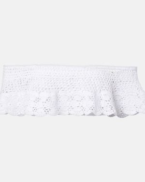 Anna Kosturova Crop Top De Croche De Algodon - Blanco