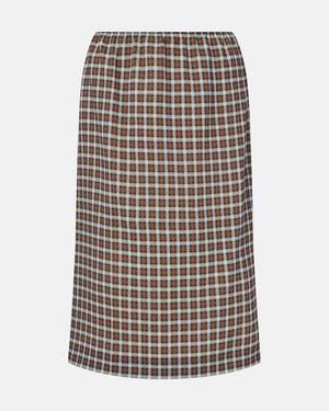 Prada Checked Silk-Blend Midi Skirt - Multicolour