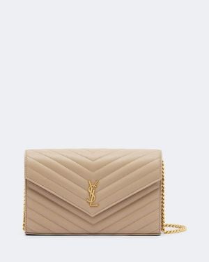 Saint Laurent Cartera Con Cadena Cassandre En Piel Matelasse - Neutro