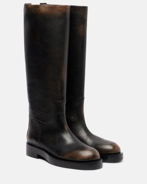 Paris Texas Napa Leather Knee-High Boots - Black