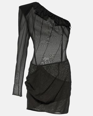 The Mannei Minikleid Sofia Aus Einem Seidengemisch - Schwarz