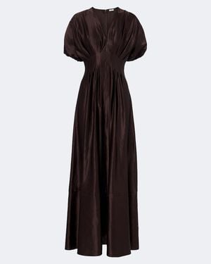 JOSEPH Nova Pleated Linen And Silk Maxi Dress - Black