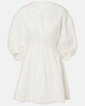 Faithfull the Brand Minikleid Soleil Aus Leinen - Weiß