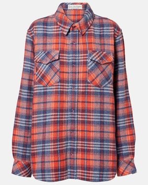God's True Cashmere Americana Plaid Cashmere Shirt - Red
