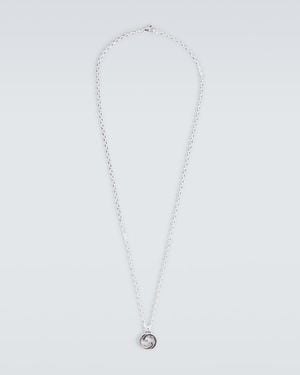 Gucci Collar Interlocking G De Plata De Ley - Blanco