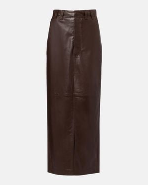 Brunello Cucinelli Maxirock Aus Leder - Braun